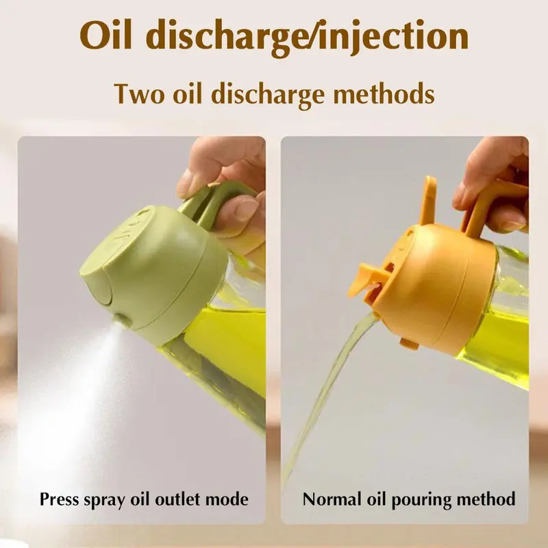 Bình Đựng Dầu Ăn Nấu Ăn Nhà Bếp, Dung Tích 500mL, Dùng Trong Gia Đình, Thích Hợp Cho Gia Vị BBQ Và Nước Sốt, Bình Xịt Dầu, Làm Bằng Chai Thủy Tinh 6