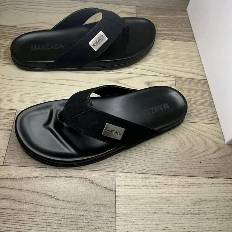 Dép tông  quai da đế cao su đúc 2 lớp nguyên khối phong cách đường phố fullbox Mã 015 Slipper nam dép lê DéP Sandal Đồng Đế Bằng Jean dsq