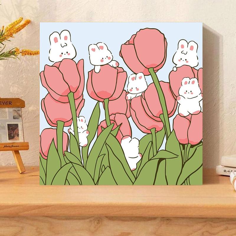 Product Introduction of Cartoon Tulip Animal Oil Painting Toy DIY Handmade Flower Coloring Painting 28