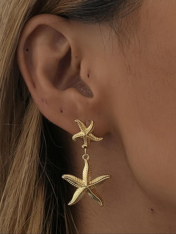 Starfish Design Dangle Earrings, Fashionable Jewelry for Women, Daily Clothing Decor, Trendy All-match & Exquisite Jewelry for Birthday Gift 2