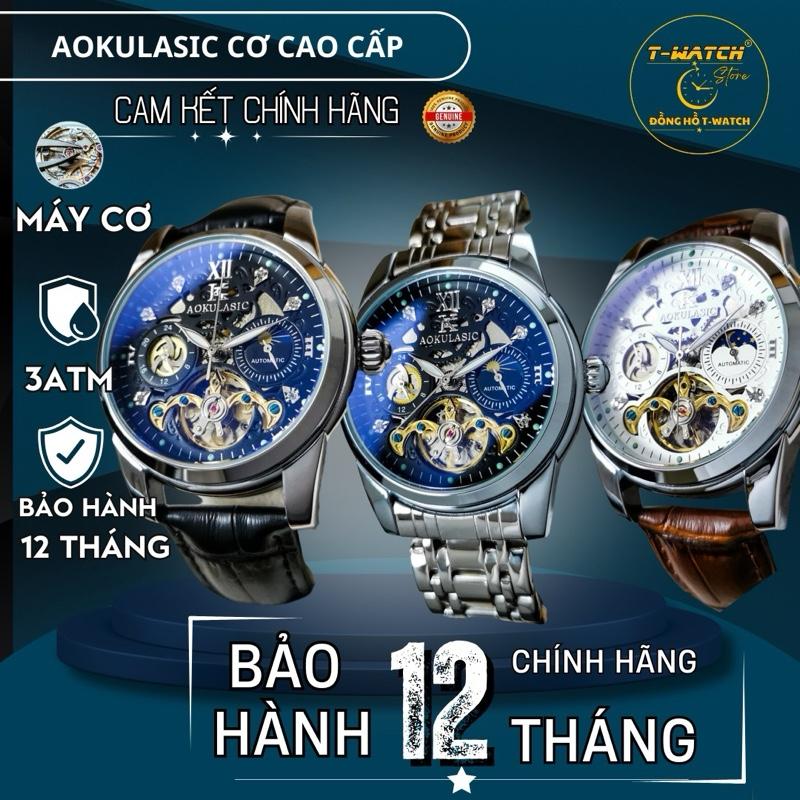 Đồng hồ cơ AOKULASIC Automatic Cao Cấp chạy full 6 Kim, Thép Chống Rỉ, Chống Nước Tốt, Khóa 2 Chiều Đeo Tay Watch Nam