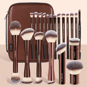 Juego de brochas de maquillaje con bolsa de almacenamiento, 20 piezas/set Brocha de maquillaje profesional con cerdas suaves, Herramienta de maquillaje multifuncional para mujeres y niñas