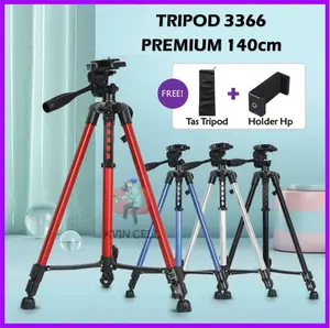 Tripod Hp 3366 Ori Tripod Warna / Kaki Stabilizer Untuk Kamera dan Handphone Free Holder U Tebal Premium 140cm Panjang Fotografer Professional Aluminium Camera