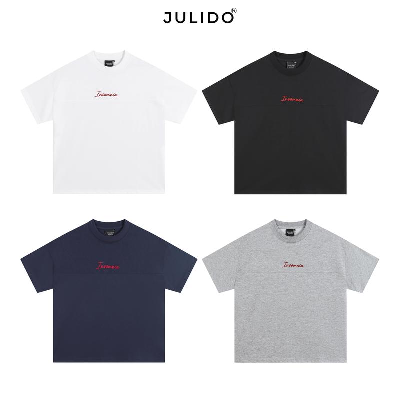 Áo thun cotton nam nữ JULIDO cổ tròn logo thêu unisex local brand