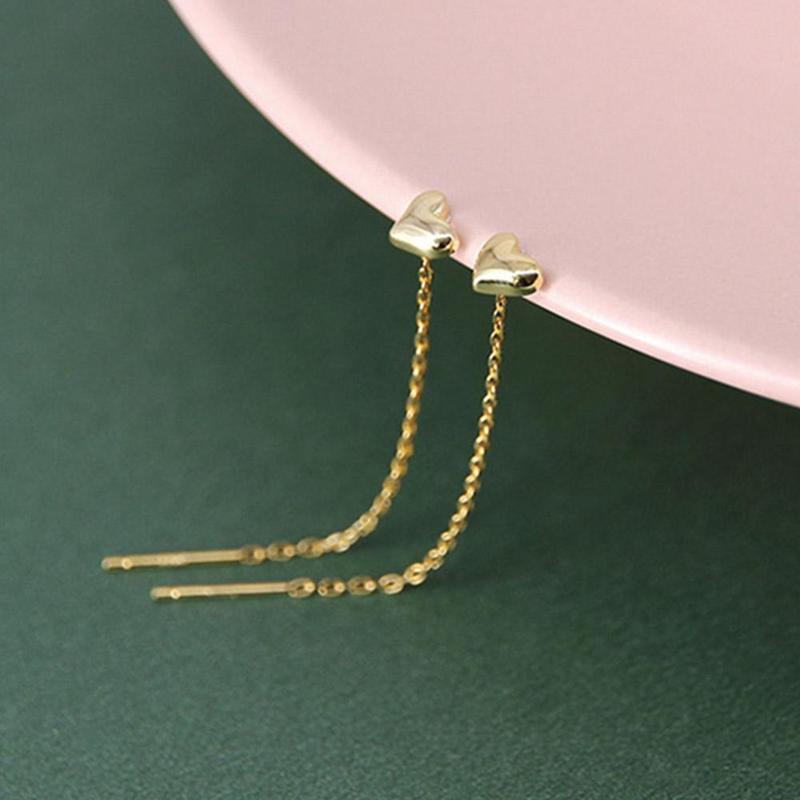 Product Introduction of 1Pair Heart Earrings Ins Temperament Long Heart-shaped Earrings Tassel K8Y8 29