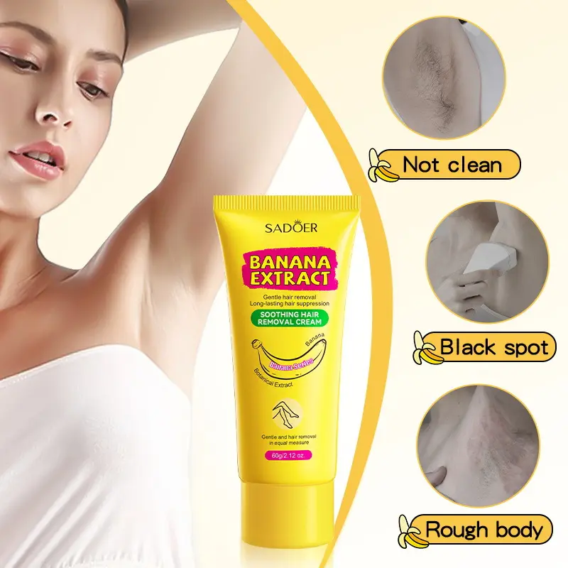 SADOER Banana Gentle Soothing Hair Removal Cream NonIrritating Underarm Hair Removal Cream