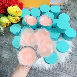 Hộp 10 Miếng Dán Nhũ Hoa Bằng Silicon An Toàn Tiện Lợi Nữ Women Voi Sen 2