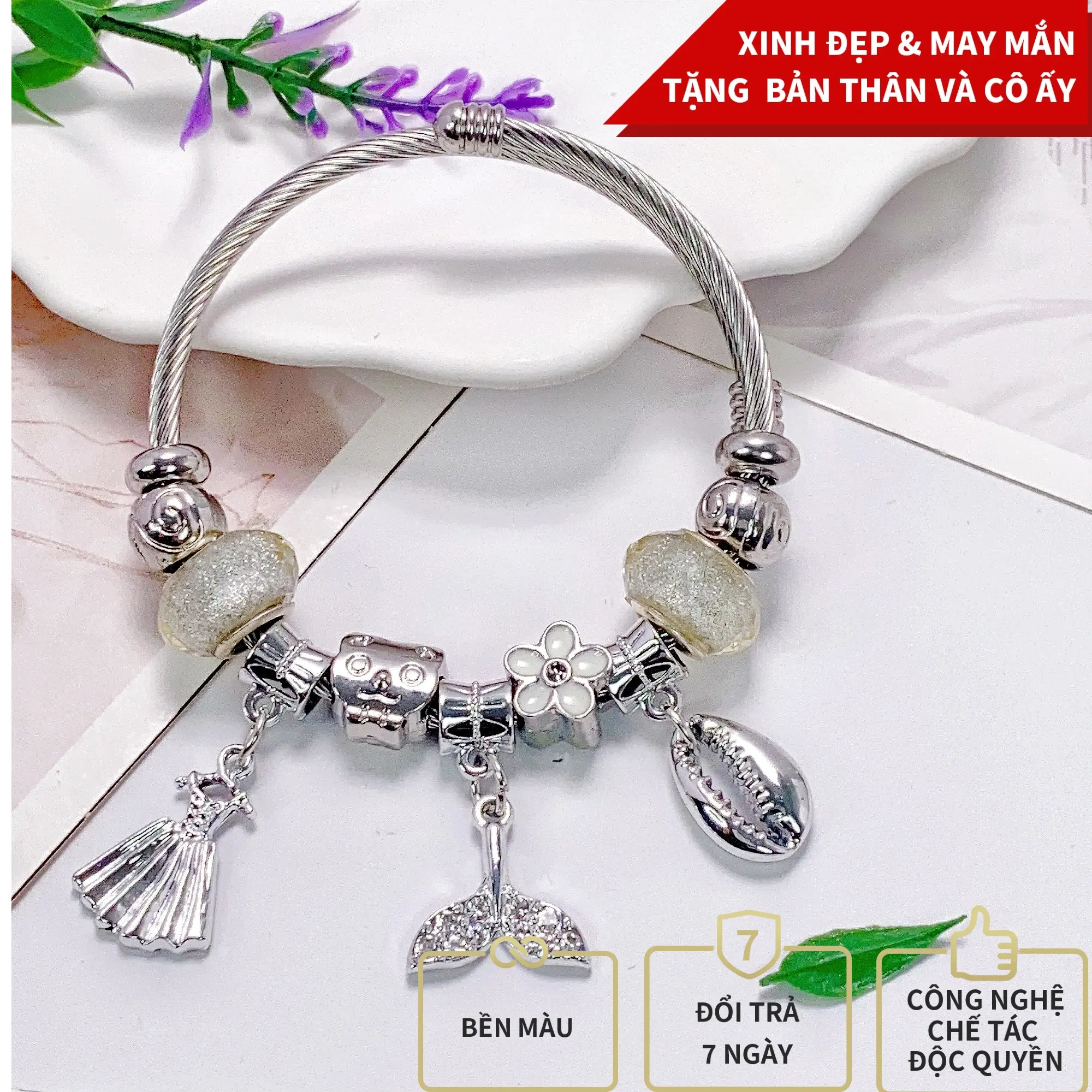 [XẢ KHO GIÁ HỜI] Lắc tay vỏ sò đuôi cá hoa xinh xắn phong cách cổ điển [SL1869+1922]
