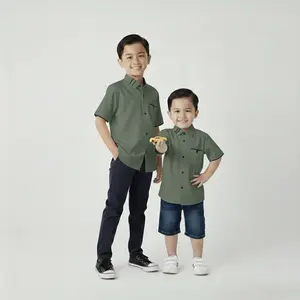 Kemeja anak laki laki Lengan Pendek umur 2 tahun sampai 12 tahun Kualitas Premium