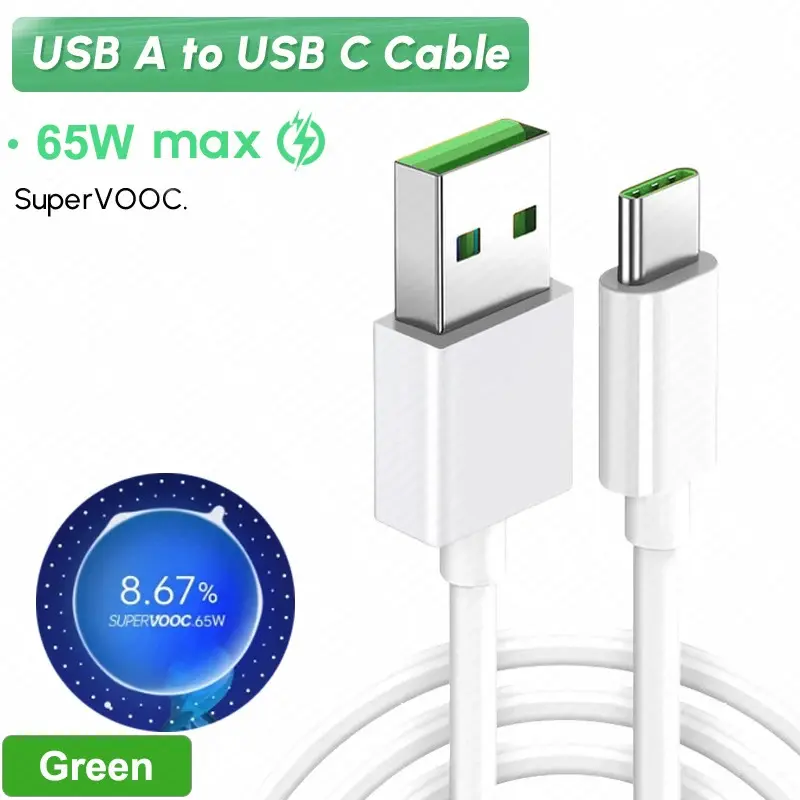 Bộ sạc nhanh dành cho OPPO, Cáp Supervooc Vooc 80W 65W, USB Type C, Tương thích với Oppo Find X6 X5 X3 Pro N2 N3 Flip Reno 10 9 8 6 Pro A98 A78 A57s Phụ Kiện 6