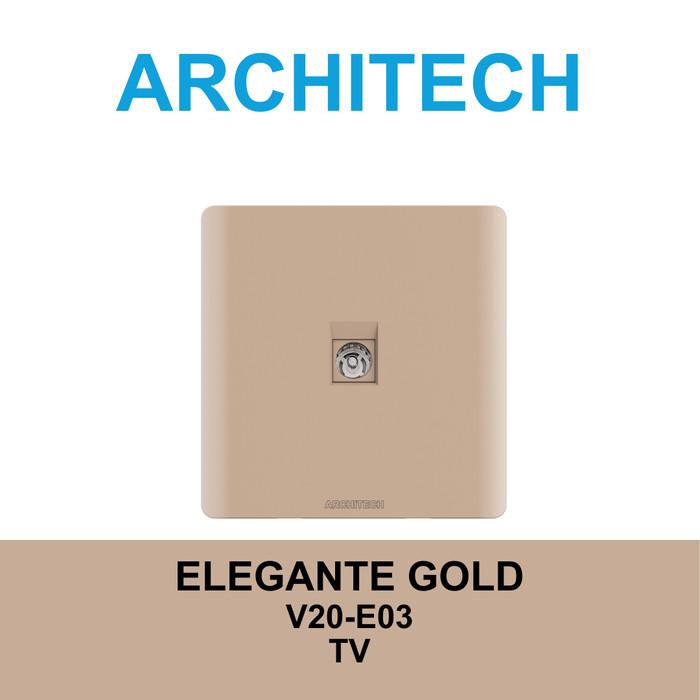 Gambar ARCHITECH ELEGANTE GOLD V20-E03 Stop Kontak/OUTLET/JACK TV dari ARCHITECH INDONESIA Kota Administrasi Jakarta Utara Tokopedia