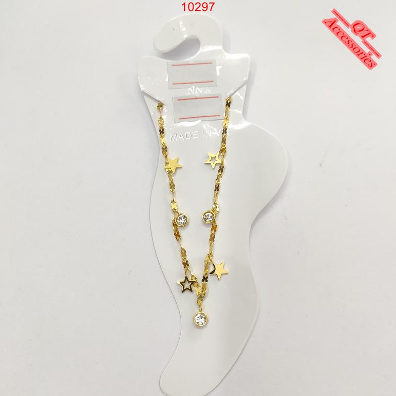 Product Introduction of 10297 - Lắc chân titan mạ vàng 99k sao và đá siêu bền màu 9