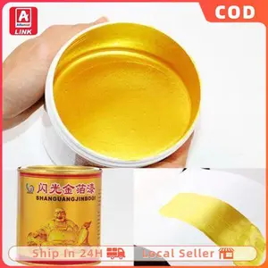 100g Cat Besi/Kayu Emas Metalik Berbasis Air Water-Based Profesional Neo Alkycoat Royal Gold/Metaliqua Deep Gold