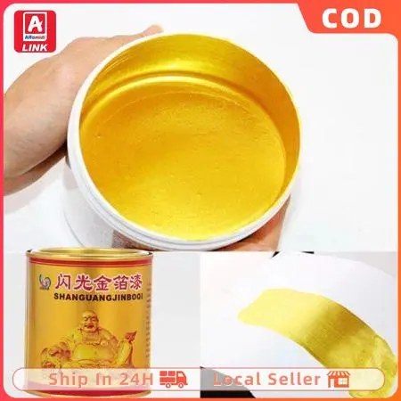100g Cat Besi/Kayu Emas Metalik Berbasis Air Water-Based Profesional Neo Alkycoat Royal Gold/Metaliqua Deep Gold
