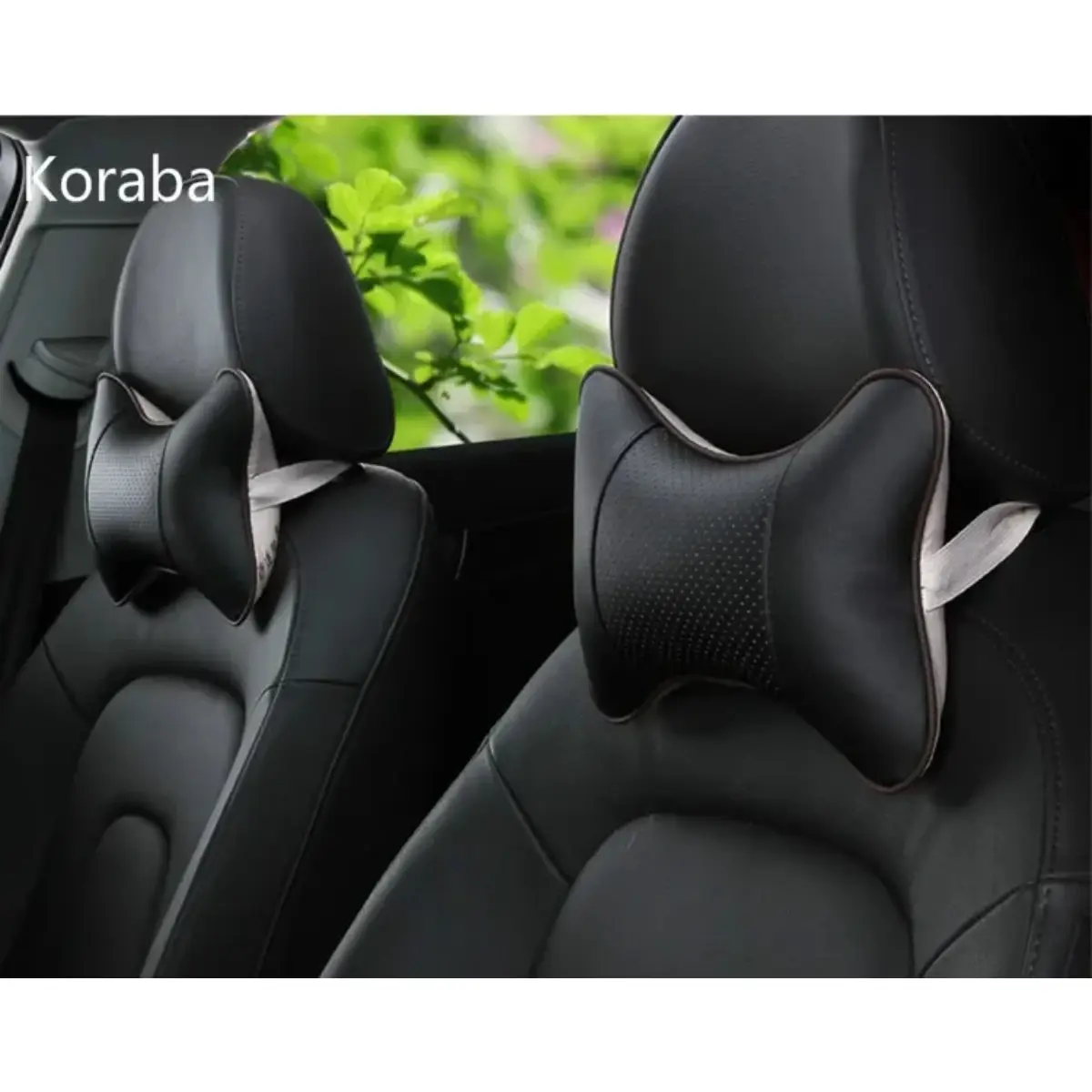 1PC Mini PU Leather Car Neck Pillows Universal Car Headrest Pillow Support Neck Pillow Black/Beige/Gray/Brown for Auto Car Seat