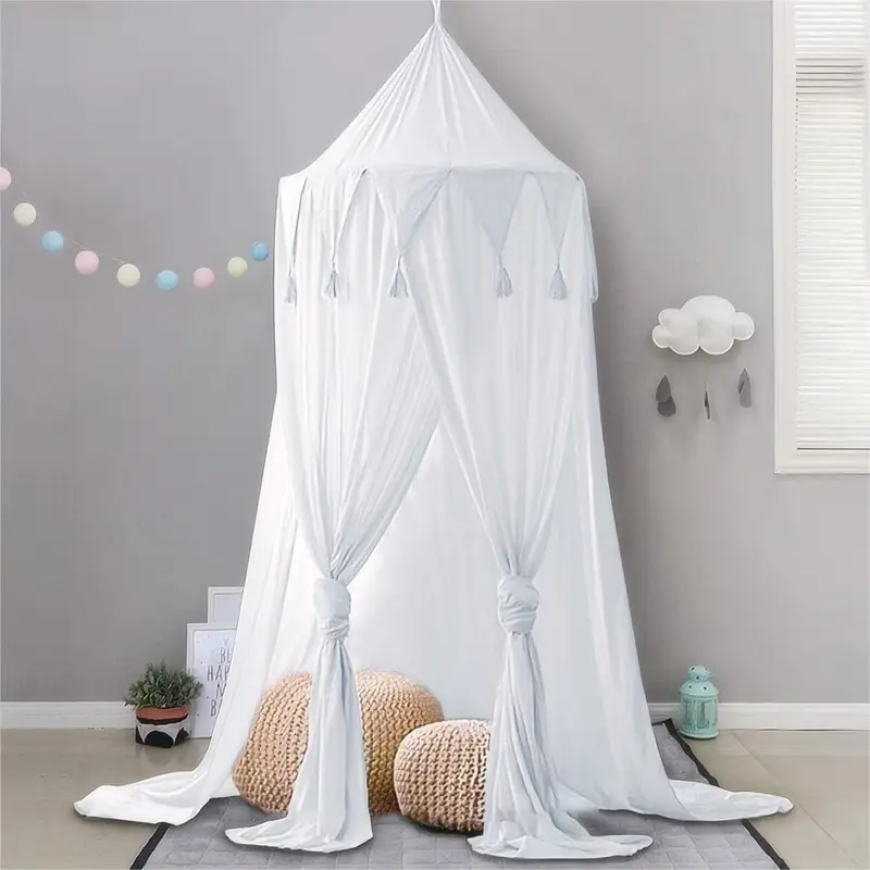 Bed Canopy for Kids Girls, Round Dome Mosquito Net Canopy Bed Curtain for Play Room Baby Bed, Indoor Outdoor Hanging Home Decoration, Christmas Gifts, Christmas Decorations 0