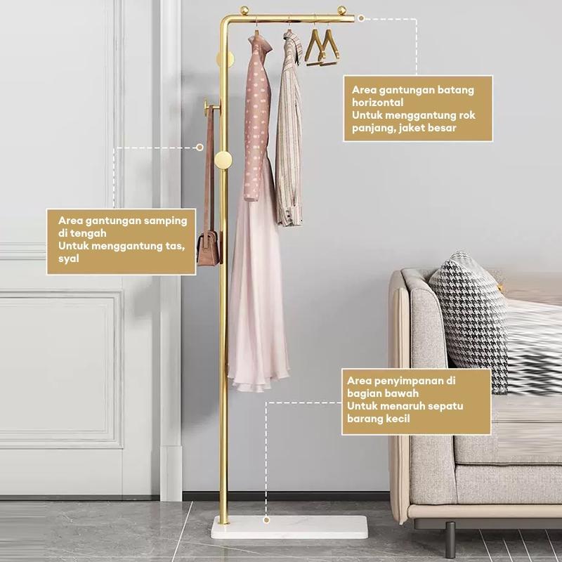 Stand Hanger Gantungan Baju Besi Berdri dan Tas Topi Minimalis Multifungsi Alas Marmer Stand Hanger Gantungan Baju Besi Berdri dan Tas Topi Minimalis Multifungsi Alas Marmer