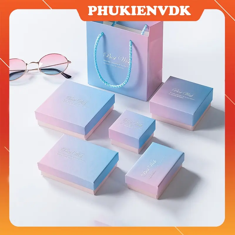 Hộp quà tặng hộp trang sức màu hồng Gradient H8 0