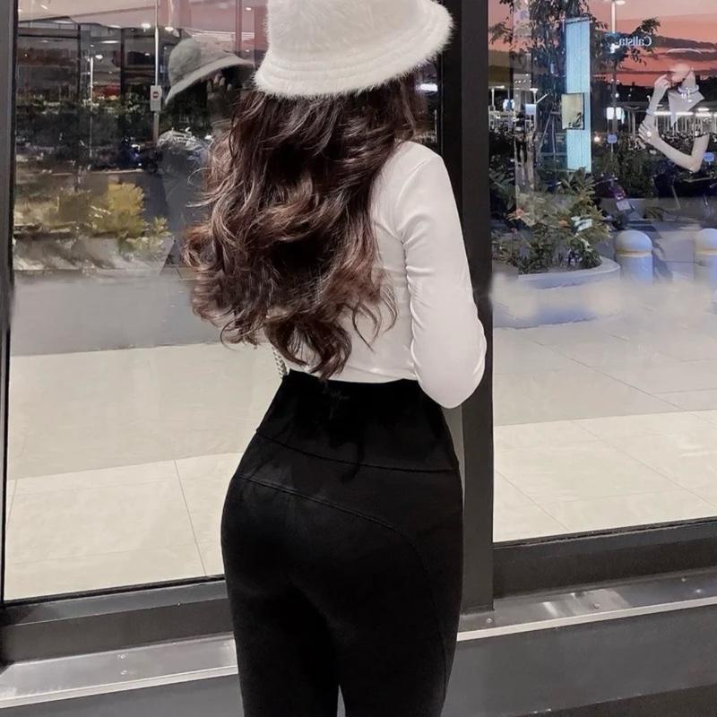 Quần legging nữ cạp cao bản to gen bụng chất vải Umi dày dặn mêm co giãn nâng v3 - Quần Legging dài lưng cao ôm bó sát 2