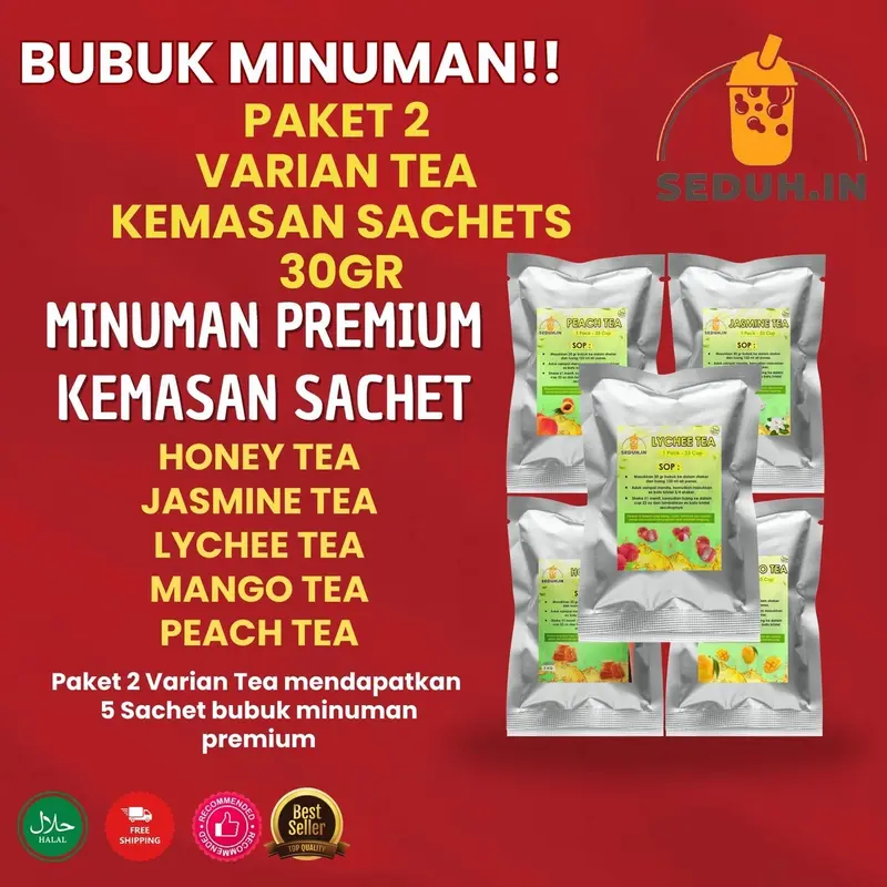 LYCHEE TEA 1KG.BUBUK MINUMAN PREMIUM PREMIX Gula Serbuk Powder Drink Ice 4