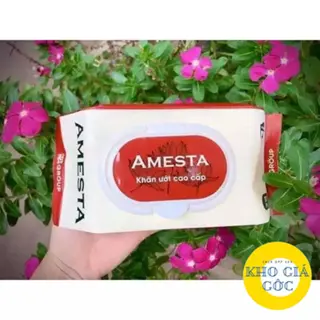 Gói 120 tờ khăn giấy ướt Amesta 3 lớp không cồn an toàn cho da 2
