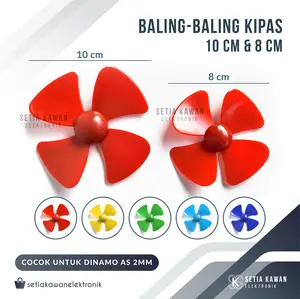 Baling Kipas Kitiran Layangan 8 & 10 cm Warna Warni Kincir Angin DIY Plastik Lentur Kokoh Berkualitas Tidak Mudah Pecah