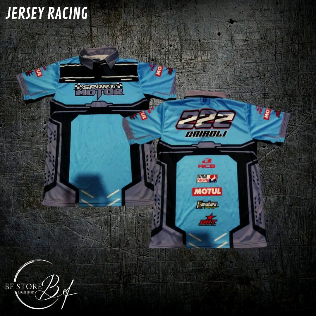 Jual Jersey racing full printing bisa request desain dan model kerah bisa order satuan bisa COD bayar di tempat Sport