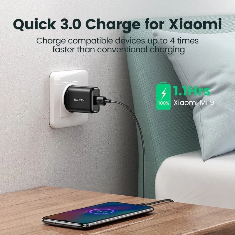 UGREEN Charger Android 18W Adaptor + Kabel USB Type C 4
