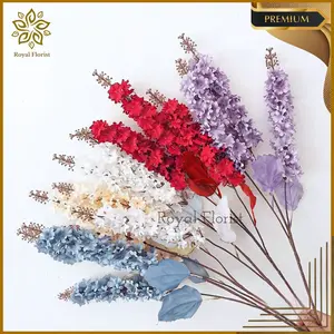 Bunga Delphinium Spring Cabang 3 Artificial-Bunga Imitasi Hyacinth Tangkai Panjang-Bunga Palsu| (NK-82)