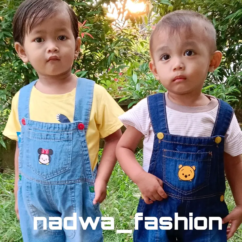 Overall jeans anak cowok cewek 0-5tahun Karakter Kartun Laki-Laki 4