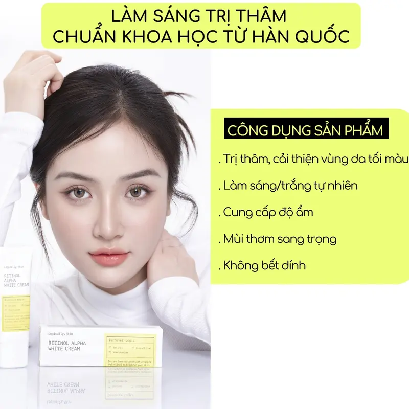 [HÀNG TẶNG KHÔNG BÁN] Kem dưỡng trắng mờ thâm Logically,Skin Retinol Alpha White Cream 40g 1