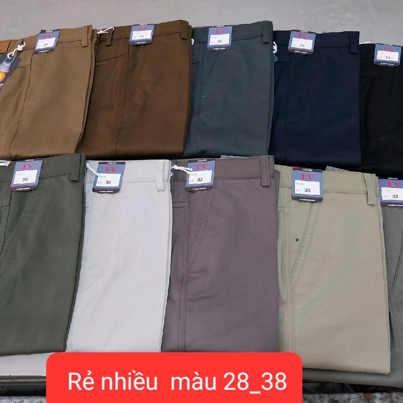 (TÚI THÊU) QUẦN KAKI NAM PHÔM SUÔN MÀU SẮC ĐA DẠNG TRƠN &  SỘC TÚI THÊU