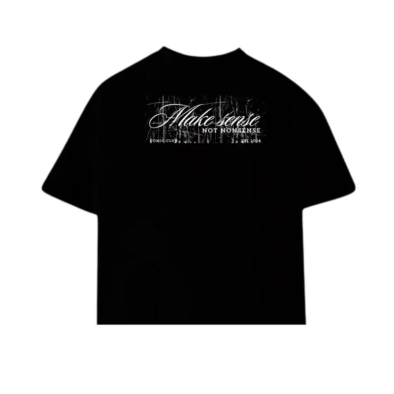 Áo thun Boxy 'MAKE SENSE, NOT NONSENSE' Đen tay ngắn 100% Cotton 2 chiều - COMIC Boxy Menswear Nam a o