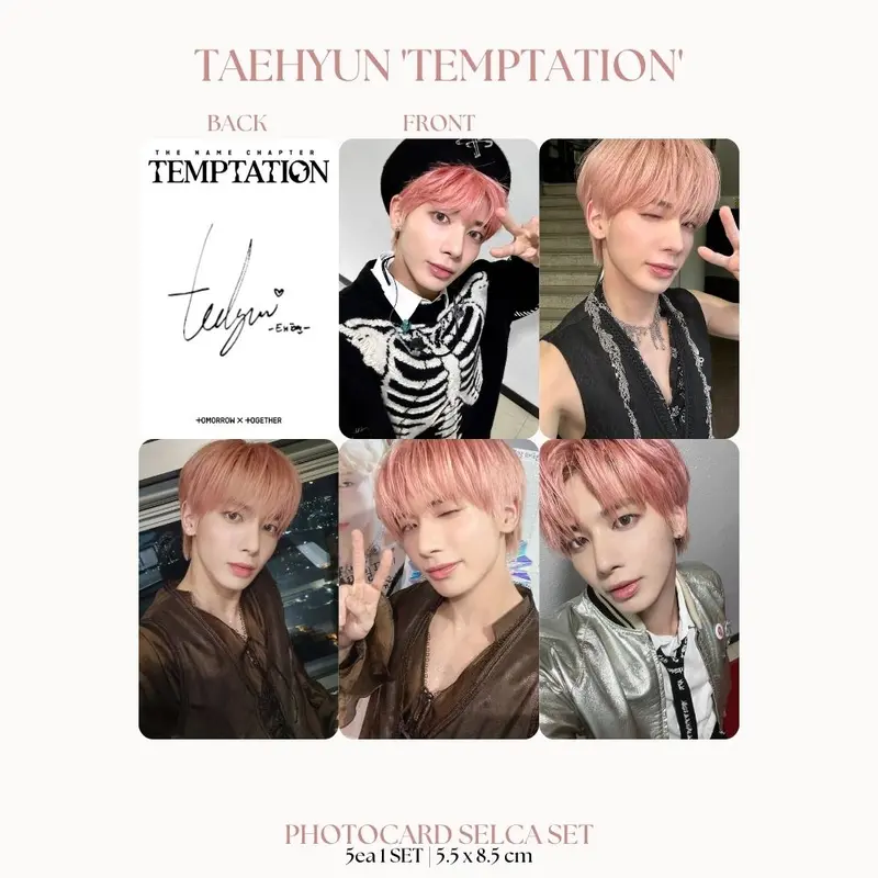 PHOTOCARD TXT SELCA TO DO TEMPTATION 2SISI (ISI 5 PCS + LAMINASI 2 SISI) TANDA TANGAN TTD KPOP IDOL KOREA PREMIUM MURAH UNOFFICIAL YEONJUN SOOBIN BEOMGYU TAEHYUN HUENINGKAI READY STOCK ! 4