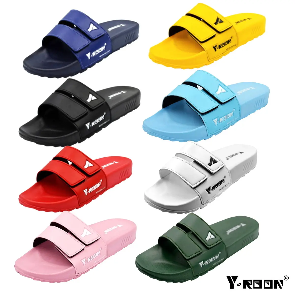 Y-ROON Y20 รองเท้าแตะผู้หญิงฟองน้ำพื้นนุ่มใส่สบายแฟชั่นเบาๆราคาเบาๆคะ ปรับสายรองเท้าได้ ไซส์ 4-9 สี ดำ กรม แดง ขาว ชมพู MoontreeShop