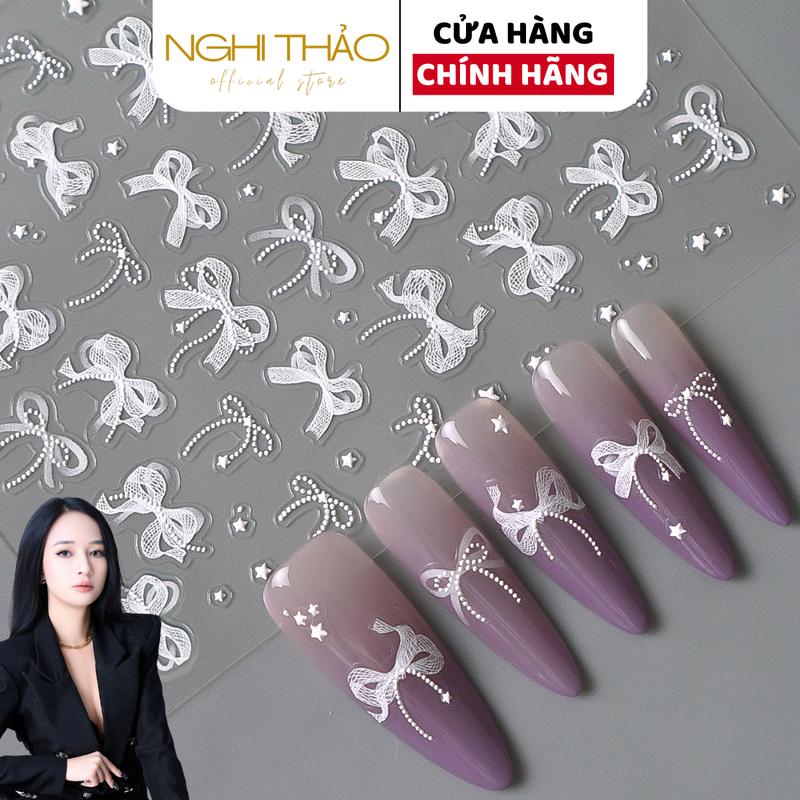 Sticker nail dán móng hình nơ