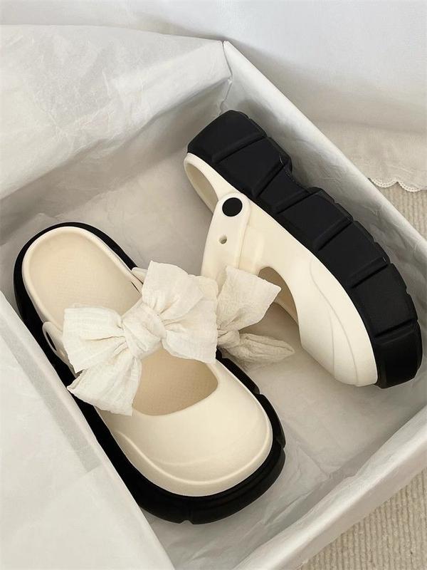 Product Introduction of 2024 New Bow Mary Jane Pump Women's Eva Thick Bottom for Outdoors Sandals Non-Slip 22
