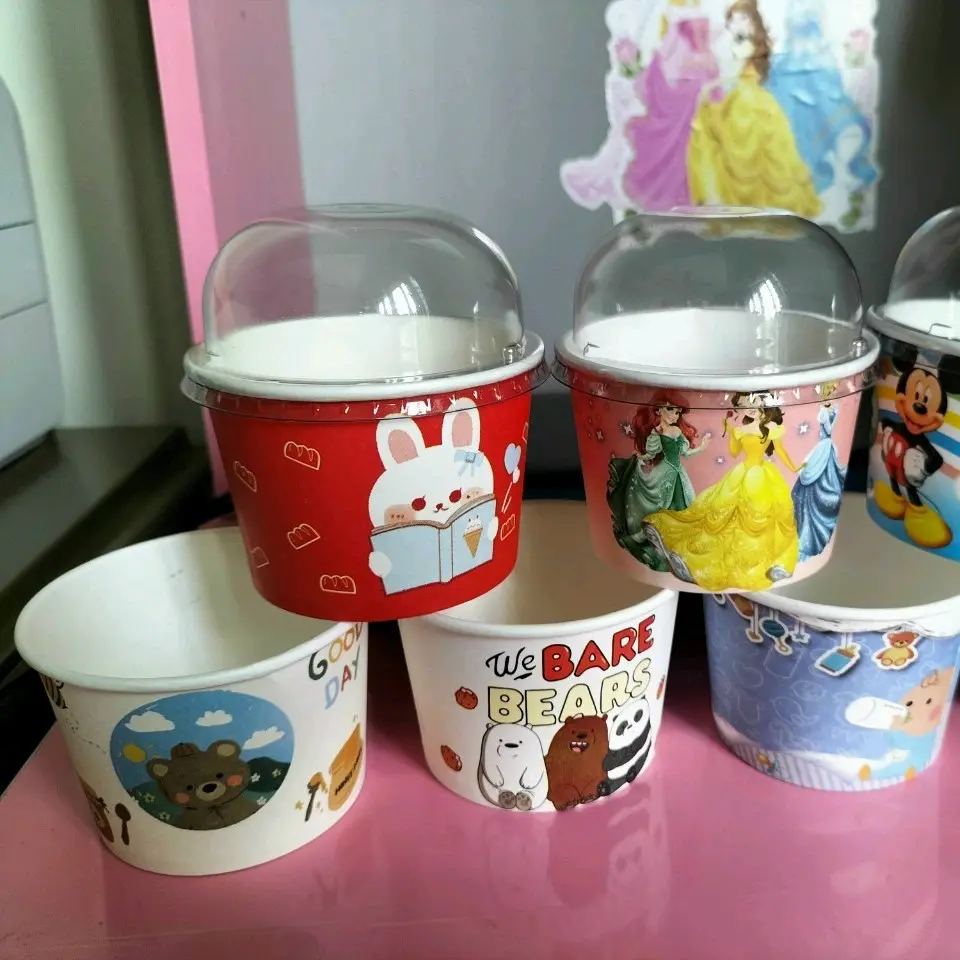 Cốc Cừu Sét 100 cái Cốc và nắp dùng đựng bánh