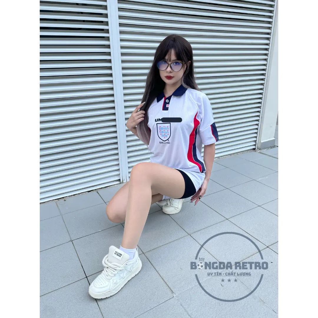Áo Bóng Đá Retro Unisex Tuyển Anh 1998 - chất liệu Cotton Polyes thoáng mát, thời trang Retro độc đáo
