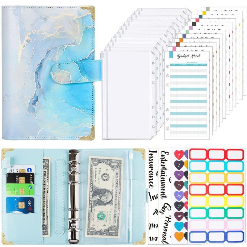 Product Introduction of Portable Save Money Budget Binder with Zipper A6 Money Organizer for Cash PU Leather Large Capacity Budget Planner Organizer 9