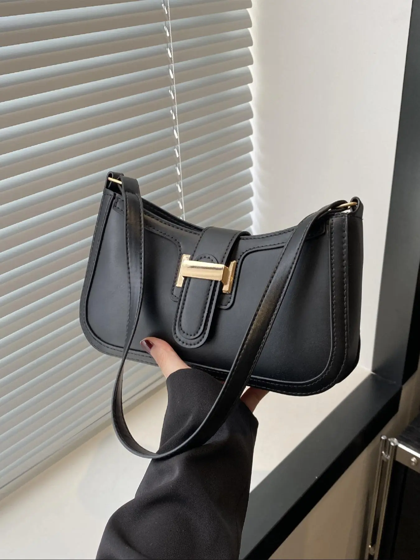 Women's Fashionable Solid Color Shoulder Bag, Casual Versatile Underarm Bag for Daily Used, Trendy All-match Commuter Bag