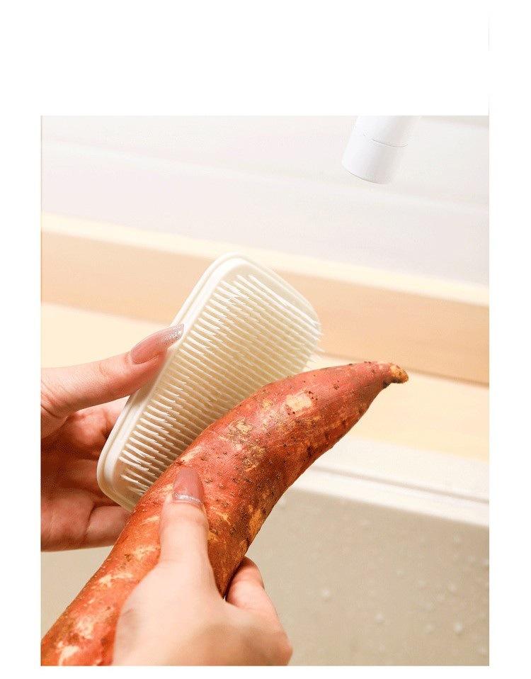 Product Introduction of Fruit and vegetable cleaning brush, kitchen cleaning, potato washing, vegetable and fruit bendable cleaning, sink crevice brush 4