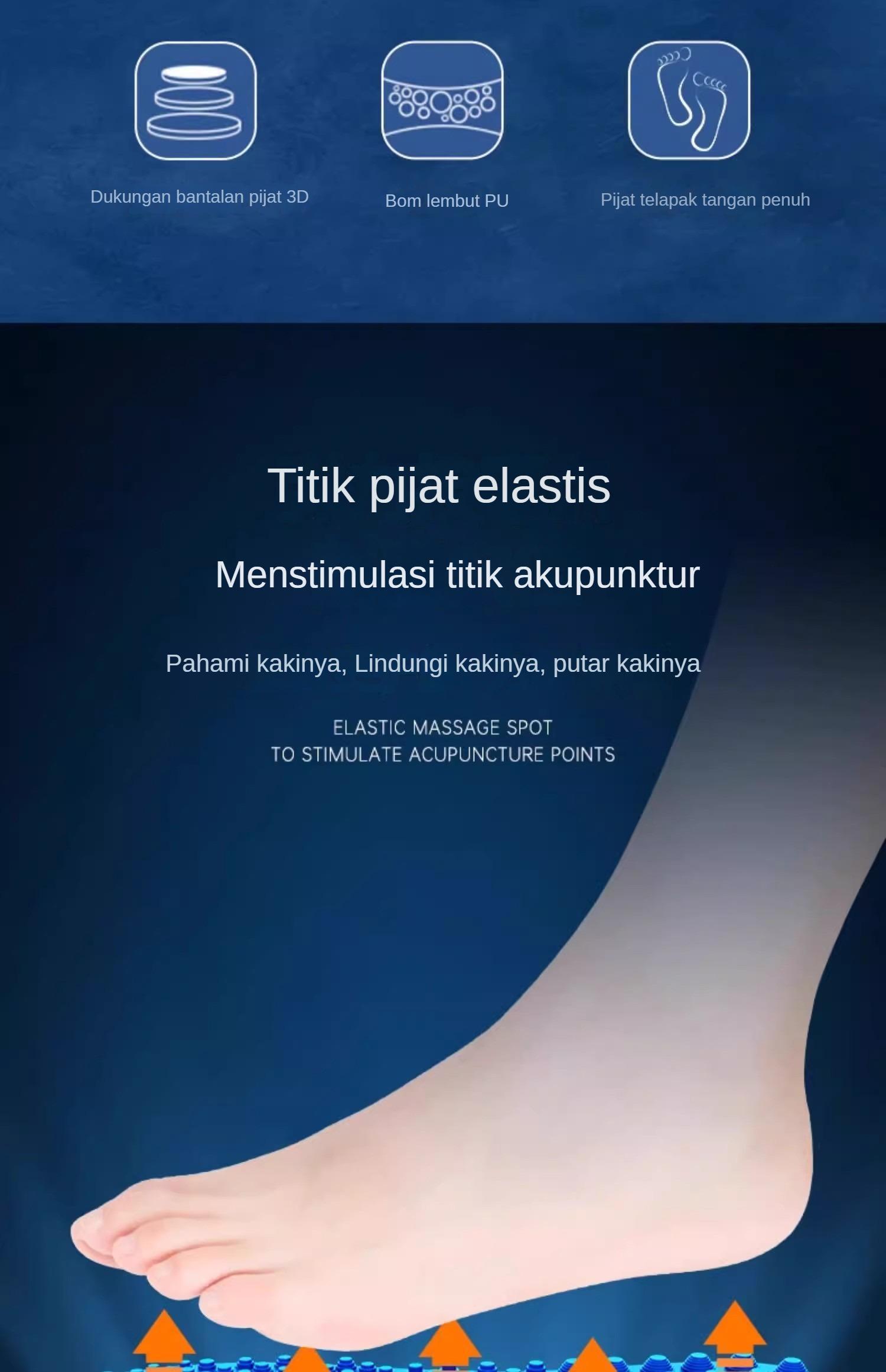 [COD]Sol Kaki Pijat Titik Akupresur 5D untuk Pria dan Wanita - Lembut, Elastis, Redam Guncangan, Bernapas, Serbaguna, Nyaman, Pijat Tapak Kaki, Sol Pijat dengan Titik-Titik