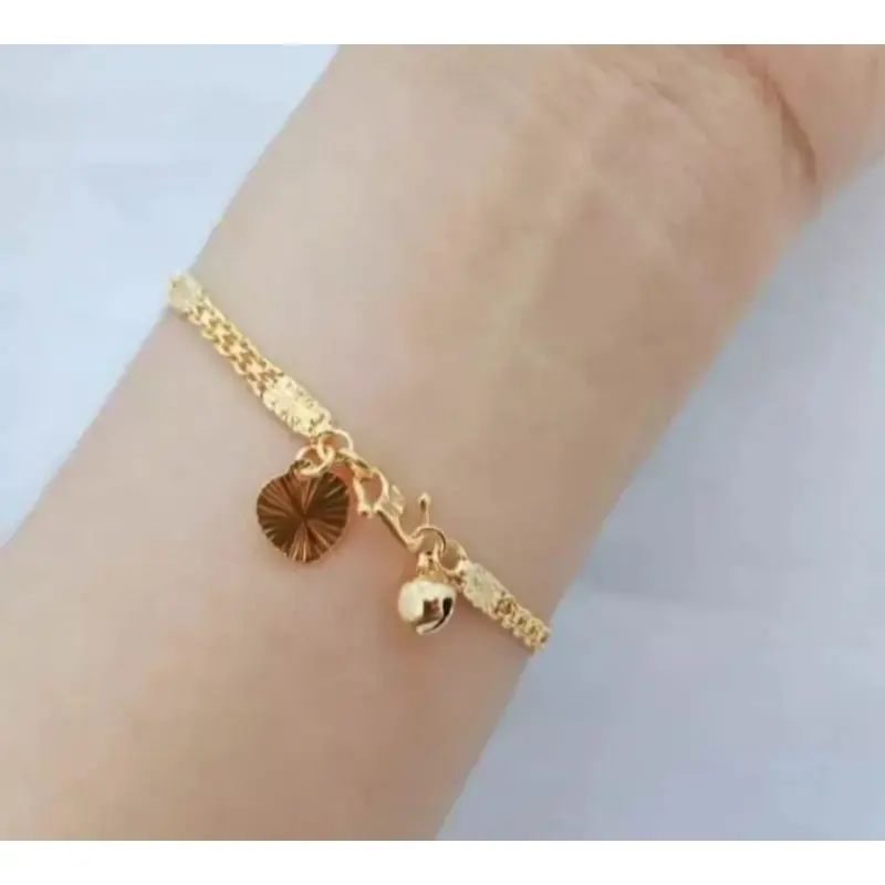 Gelang tangan titanium original motif tikar kekinian fashion wanita modern anti luntur dan karat TERLARIS Bracelets Love Emas Perhiasan