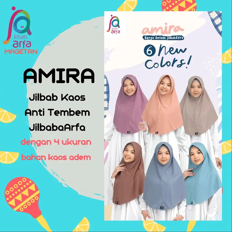 Amira, Bergo Kaos Antem Jilbab Instan Panjang Muslim Kerudung Santai 0