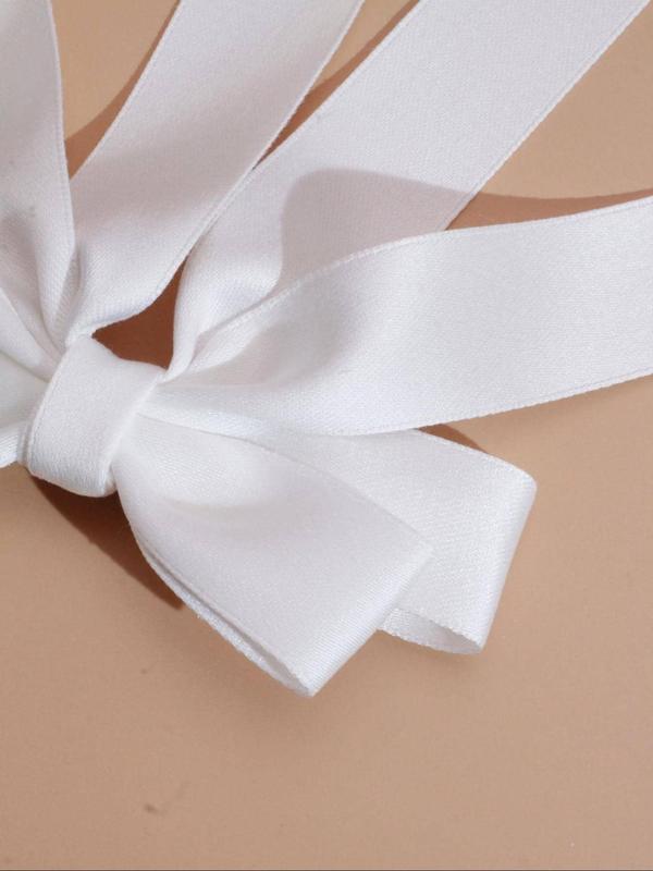 Elegant Double Layered Bow Design Hair Clip, Solid Color Long Tail French Hair Clap, Fashionable Hair Accessories for Women & Girls, Barrettes 2