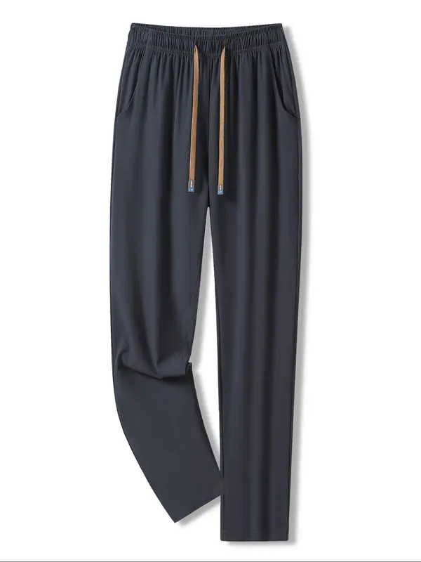Women's Solid Color Drawstring Waist Sports Joggers, Casual Lightweight Straight Leg Pants for Summer, Ladies Sportswear for Indoor Outdoor Wear 3