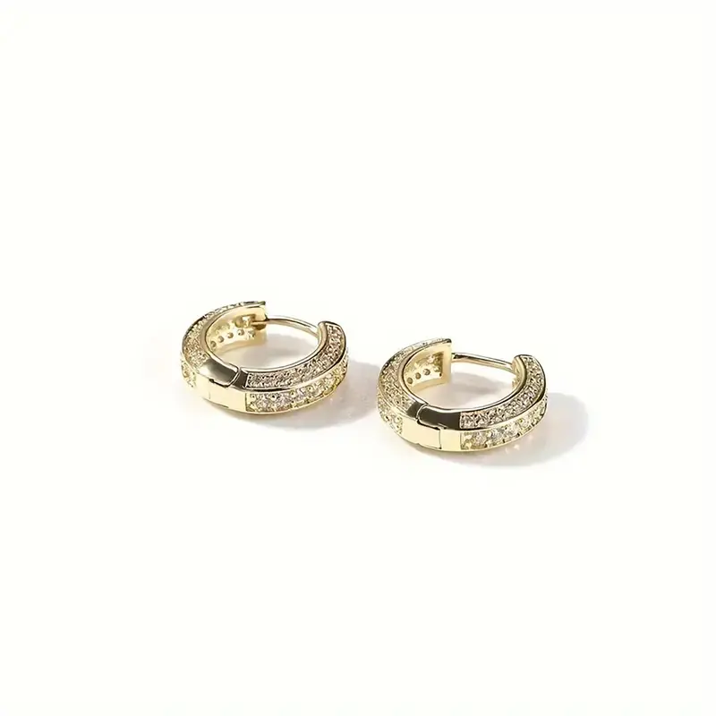 Bông Tai HOOP, Phong Cách Cặp Đôi Bông Tai Nam, Dát Hoàn Toàn Bằng Zirconia Khối, Dành Cho Nam Bông tai Unisex, Phong cách phổ biến, Theo xu hướng, Đang thịnh hành 4