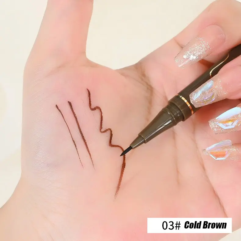 Bút kẻ mắt lâu trôi 0.05mm Bút kẻ mắt mảnh mịn Bút kẻ mắt nhanh khô Bút kẻ mắt 4 màu chống nước chống nhòe 3