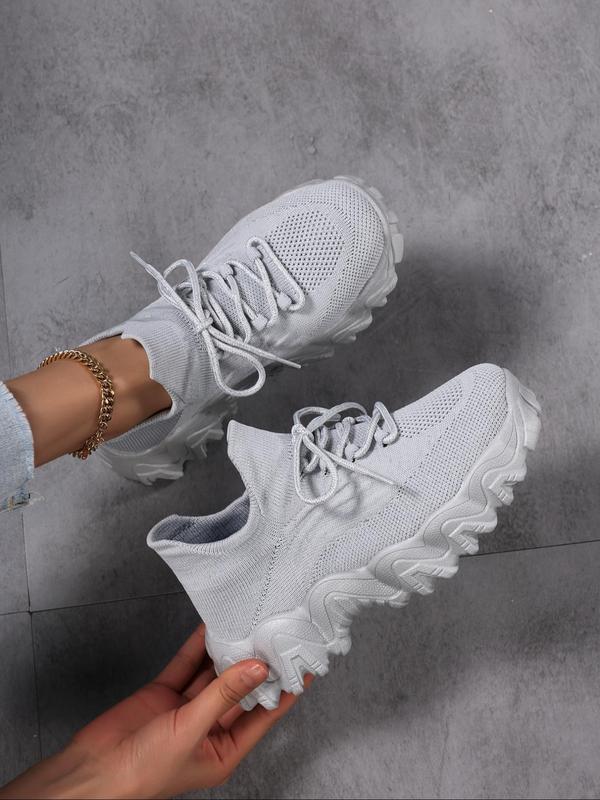 Women's Sporty Lace Up Running Shoes, Casual Comfortable Breathable Shoes for Daily Wear, Female All-match Round Toe Shoes for Daily Wear 1